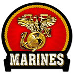 "Marines" Vintage Metal Sign